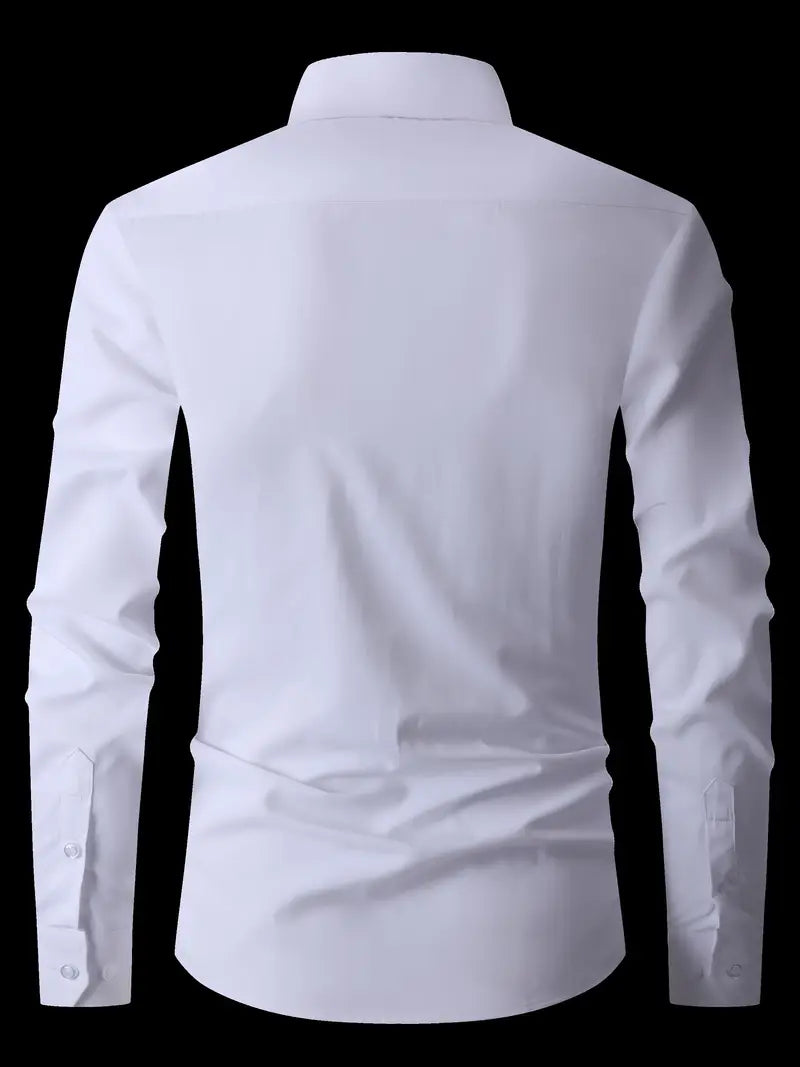 Huber™ | Schlichtes einfarbiges Slim-Fit-Hemd