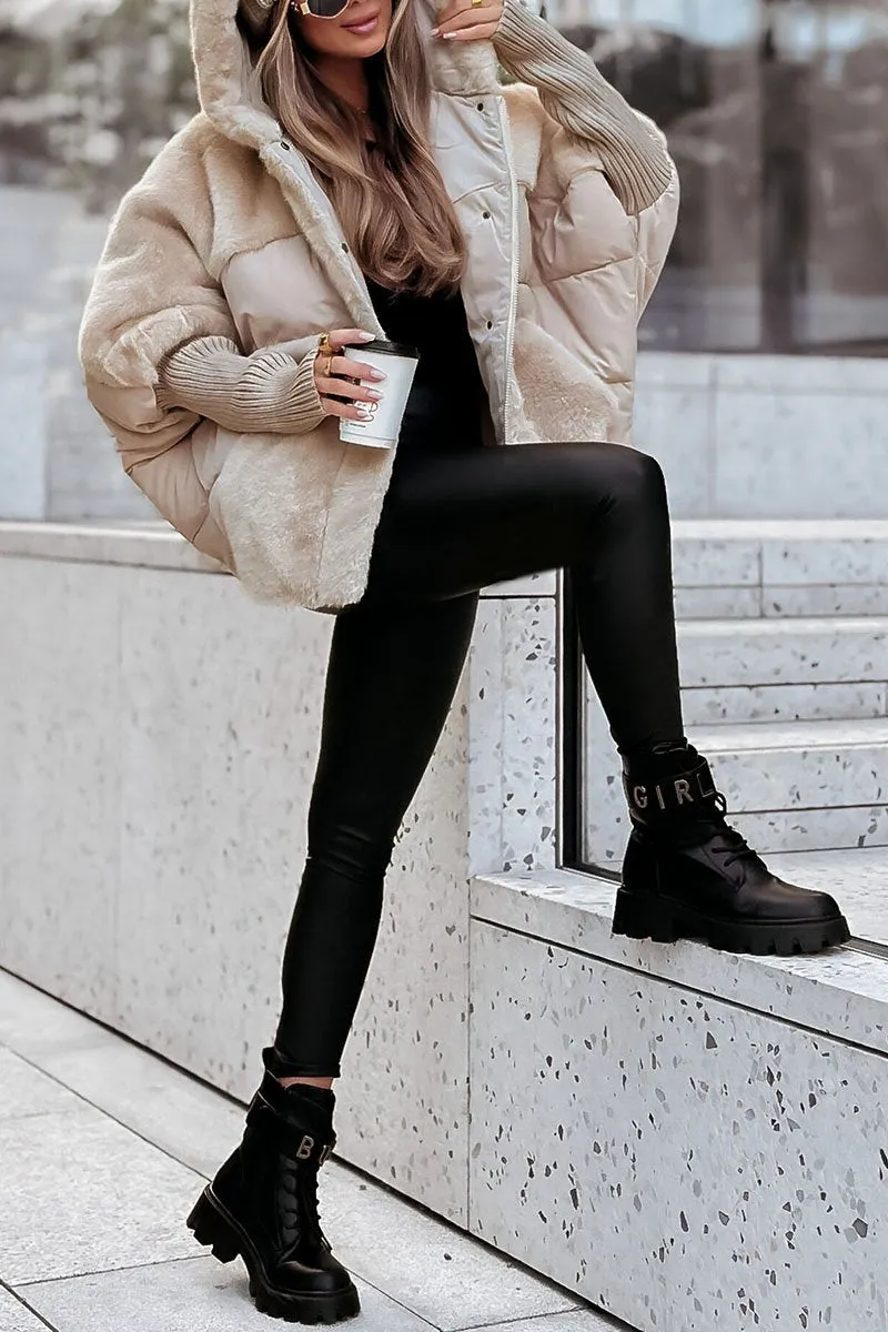 Becker™ | Mehrfarbige Thermojacke mit Kapuze für Damen für den Winter