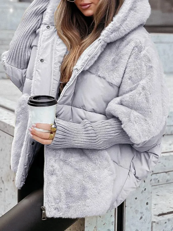 Becker™ | Mehrfarbige Thermojacke mit Kapuze für Damen für den Winter