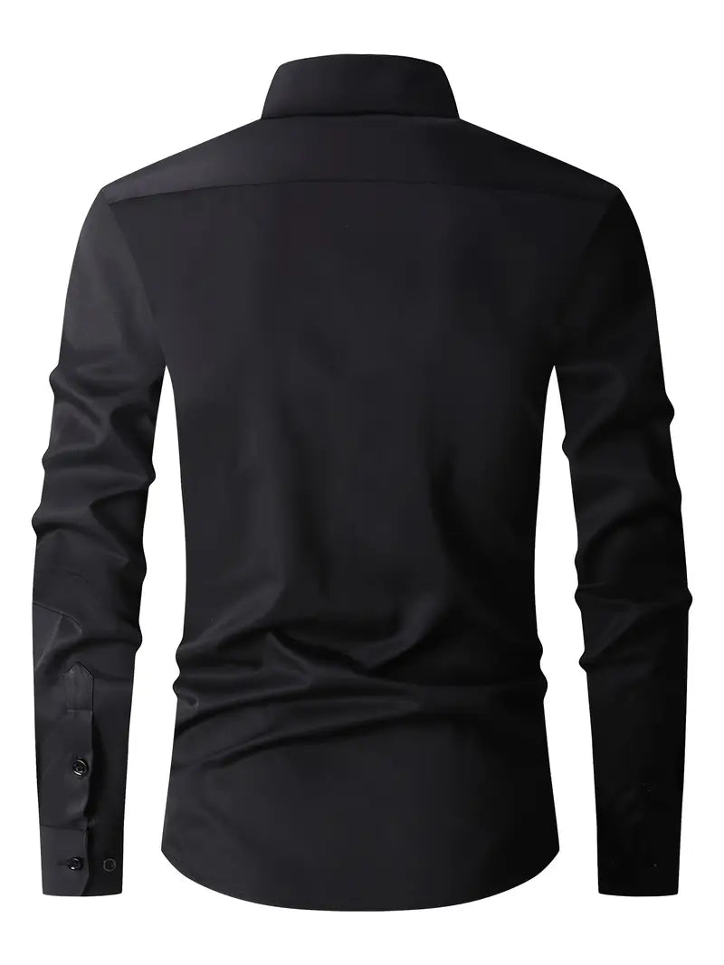 Huber™ | Schlichtes einfarbiges Slim-Fit-Hemd