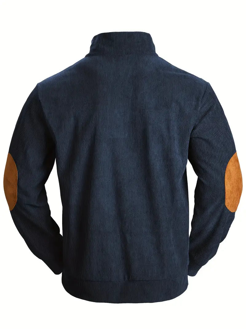 Krieger™ | Klassischer Cordpullover mit Knöpfen & Ellenbogen-Patches