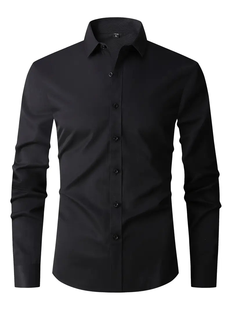 Huber™ | Schlichtes einfarbiges Slim-Fit-Hemd