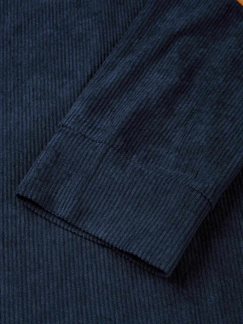 Krieger™ | Klassischer Cordpullover mit Knöpfen & Ellenbogen-Patches