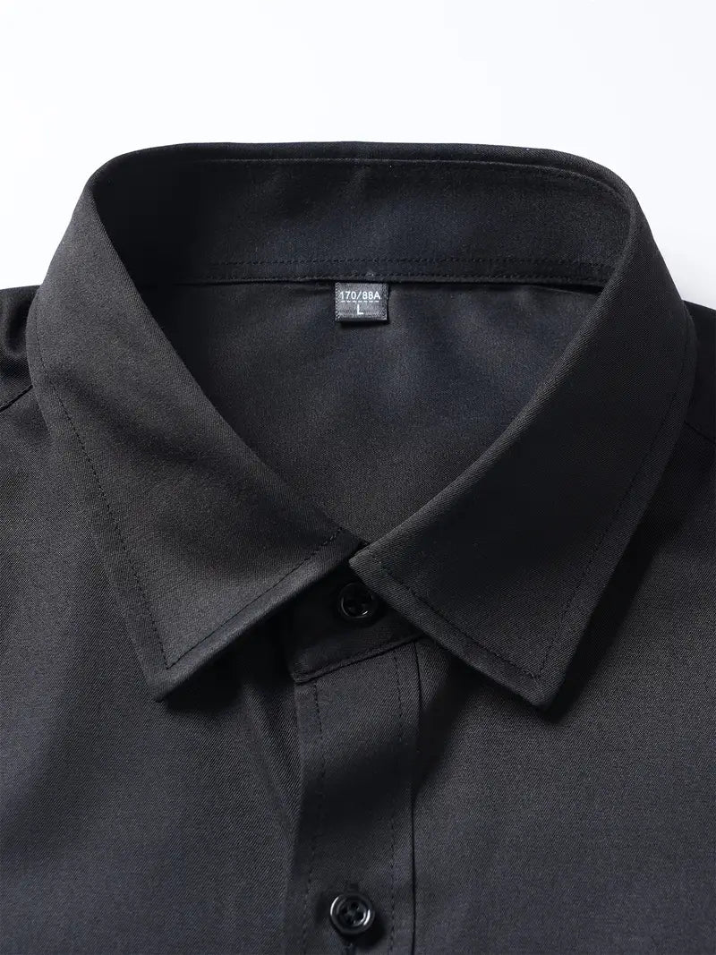 Huber™ | Schlichtes einfarbiges Slim-Fit-Hemd