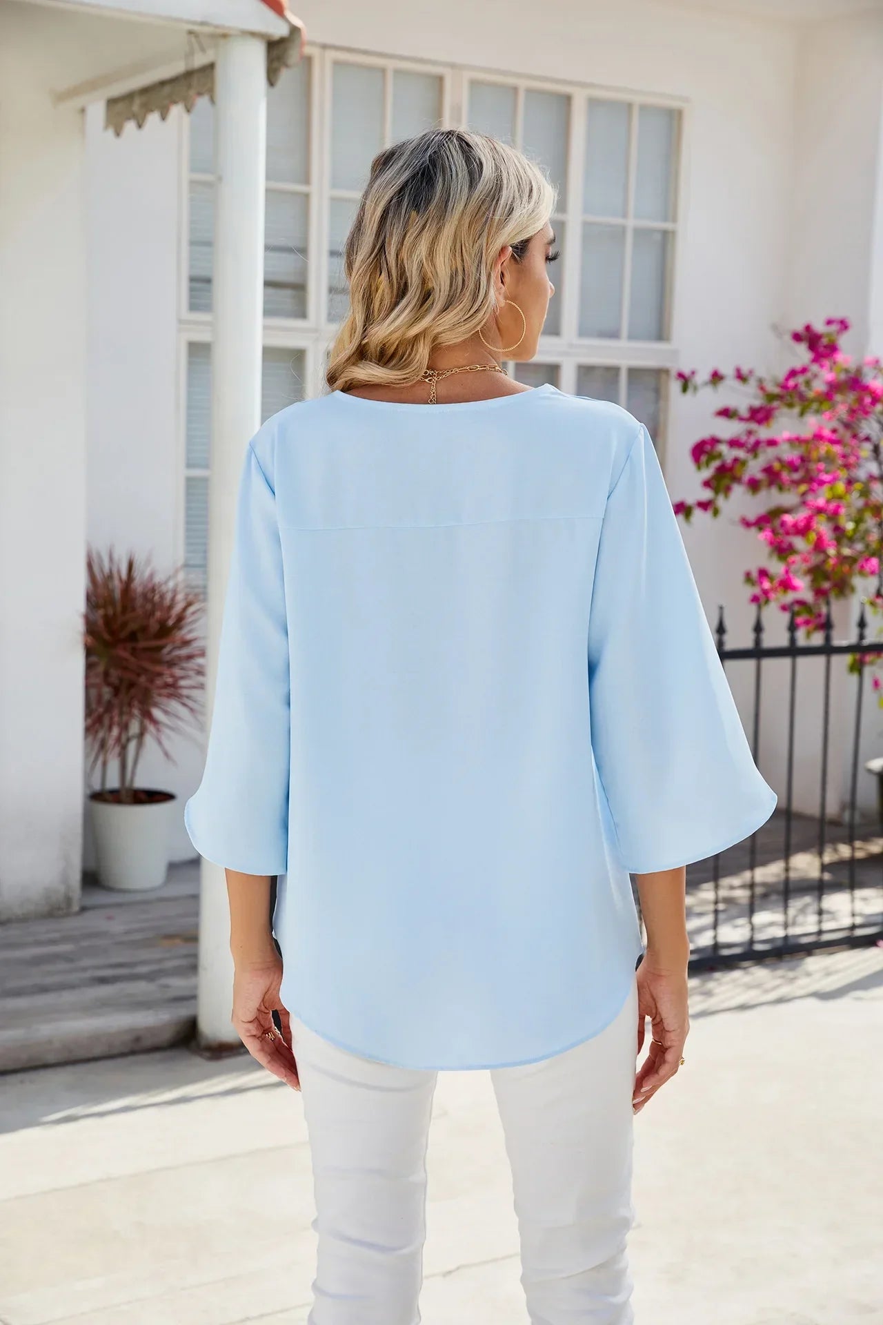 Holtmann™ | Bluse mit V-Ausschnitt