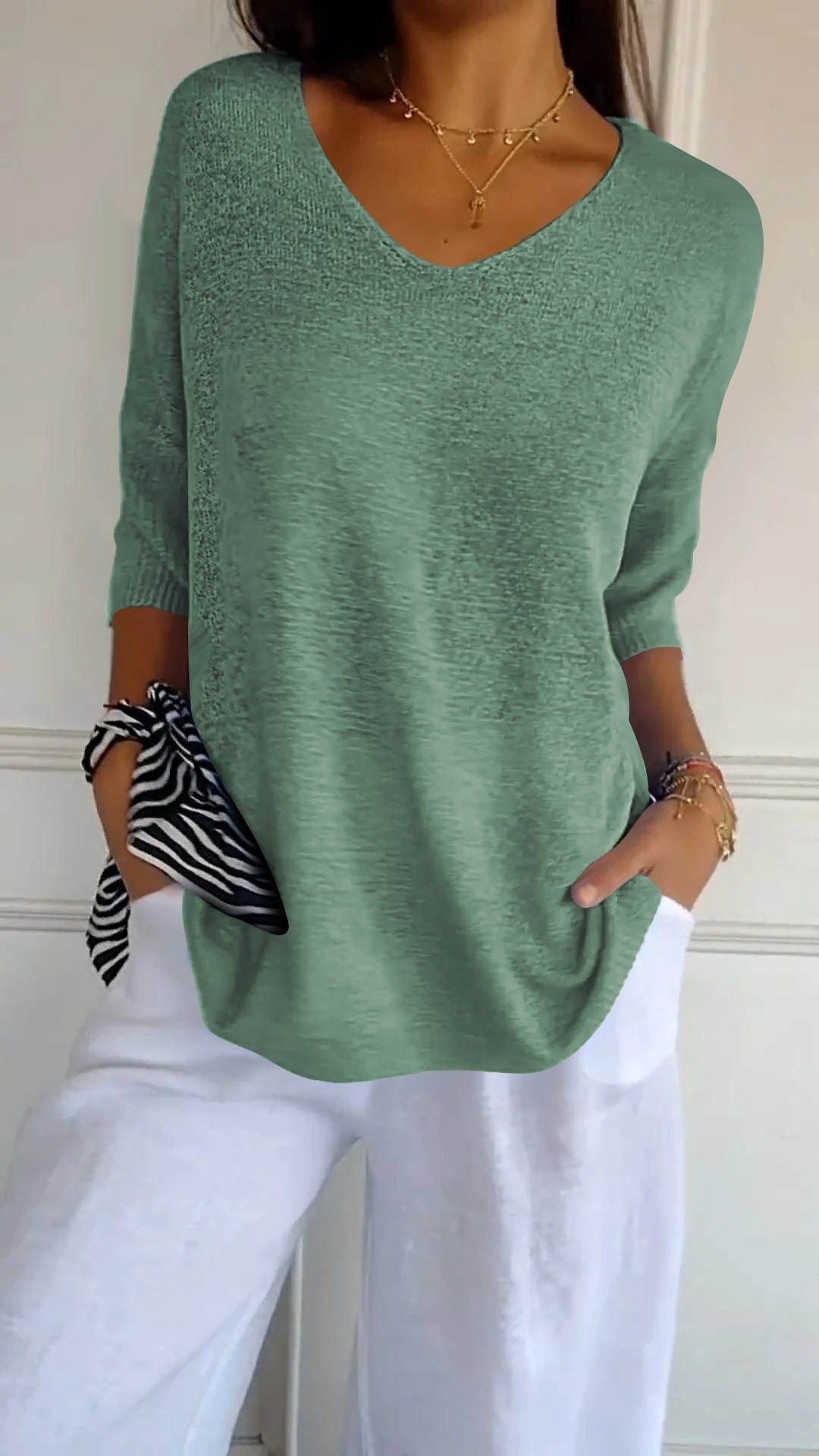 Schönberg™ | Gestrickte Top mit elegantem V-Ausschnitt