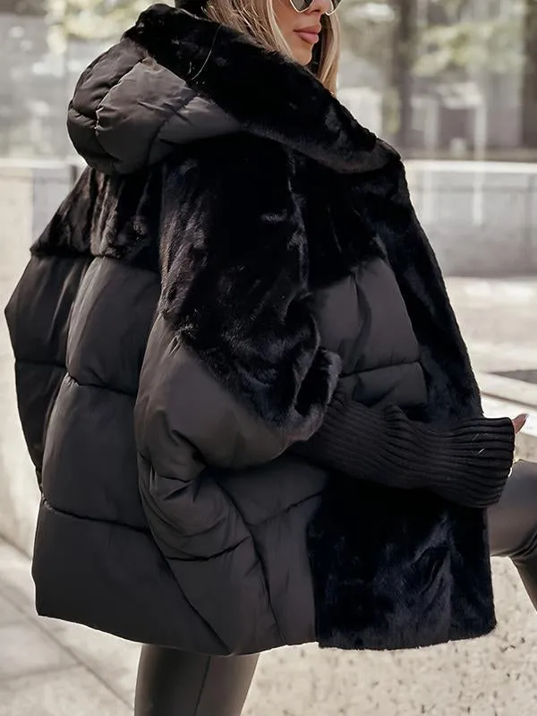 Becker™ | Mehrfarbige Thermojacke mit Kapuze für Damen für den Winter