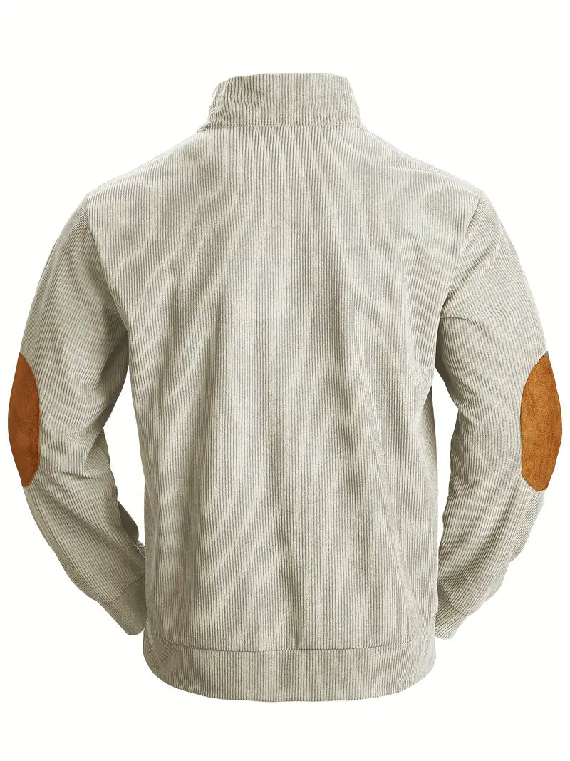 Krieger™ | Klassischer Cordpullover mit Knöpfen & Ellenbogen-Patches