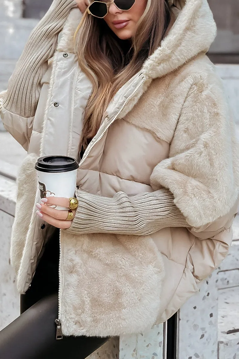 Becker™ | Mehrfarbige Thermojacke mit Kapuze für Damen für den Winter