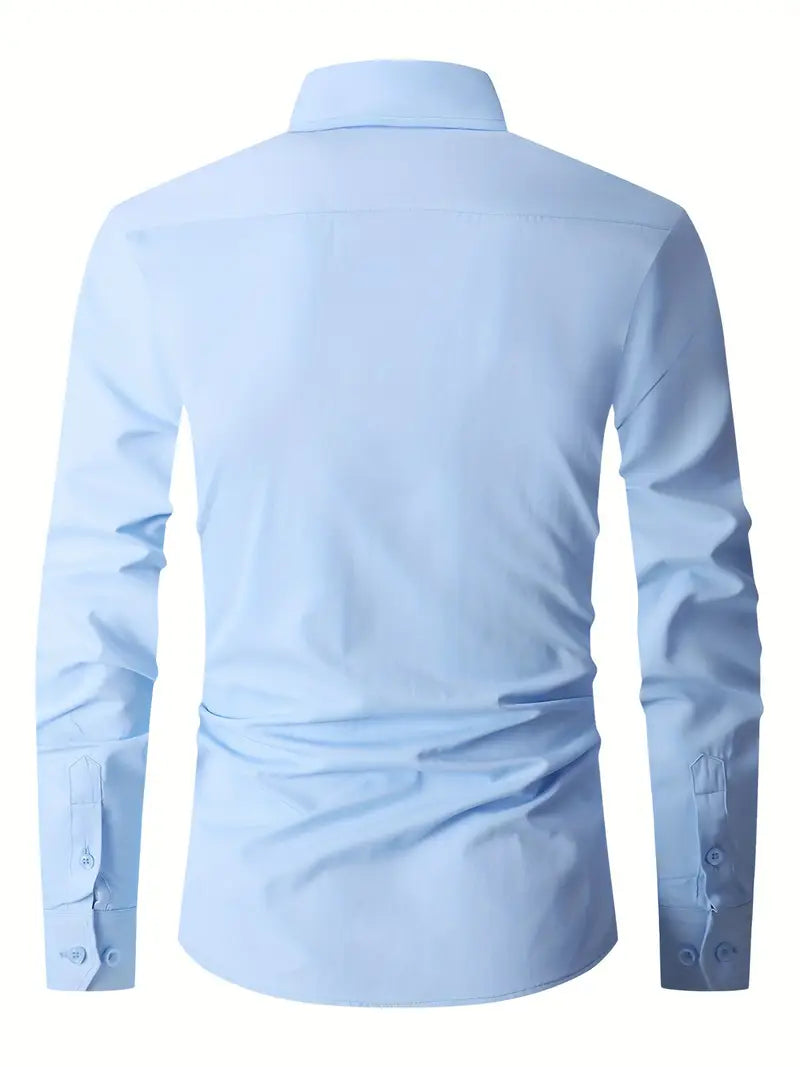 Huber™ | Schlichtes einfarbiges Slim-Fit-Hemd
