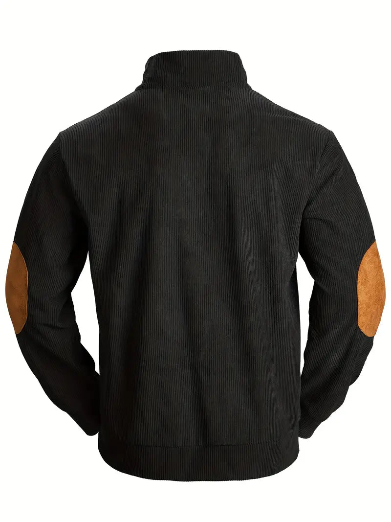 Krieger™ | Klassischer Cordpullover mit Knöpfen & Ellenbogen-Patches