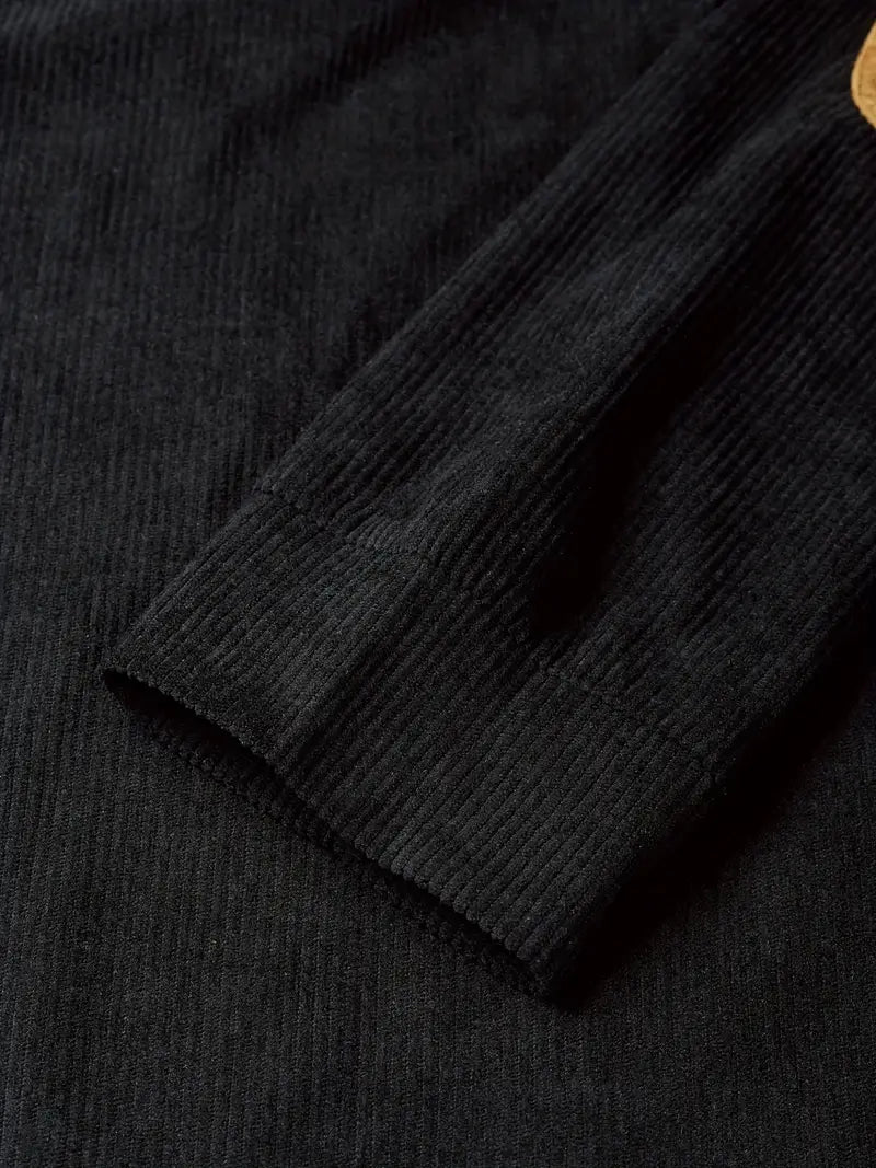 Krieger™ | Klassischer Cordpullover mit Knöpfen & Ellenbogen-Patches