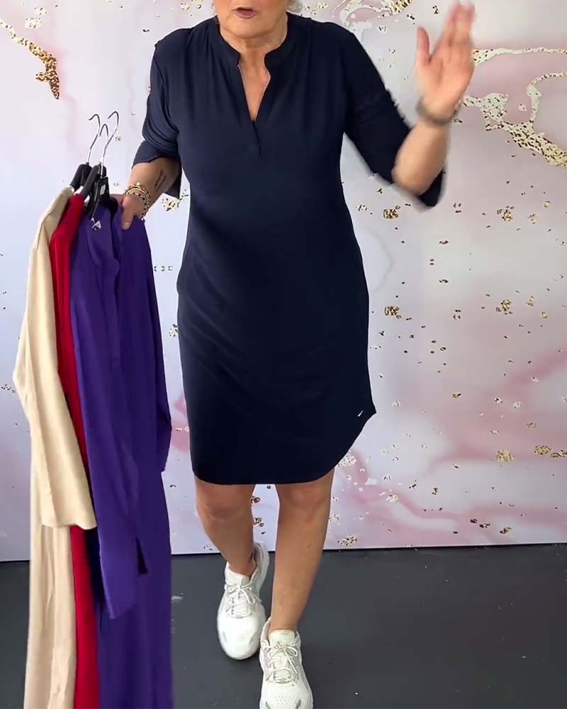 Esser™ | Lässiges Kleid mit V-Ausschnitt