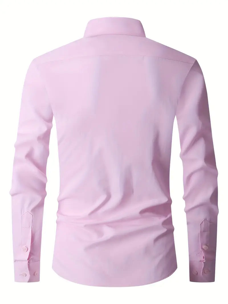 Huber™ | Schlichtes einfarbiges Slim-Fit-Hemd
