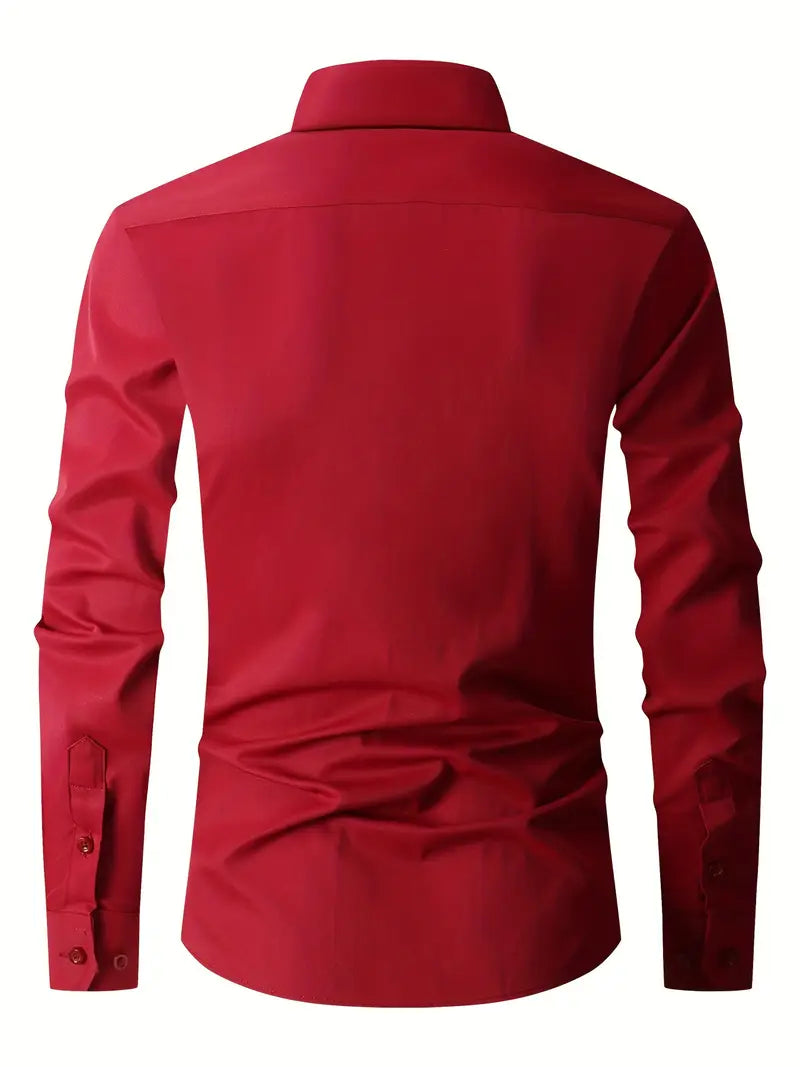 Huber™ | Schlichtes einfarbiges Slim-Fit-Hemd