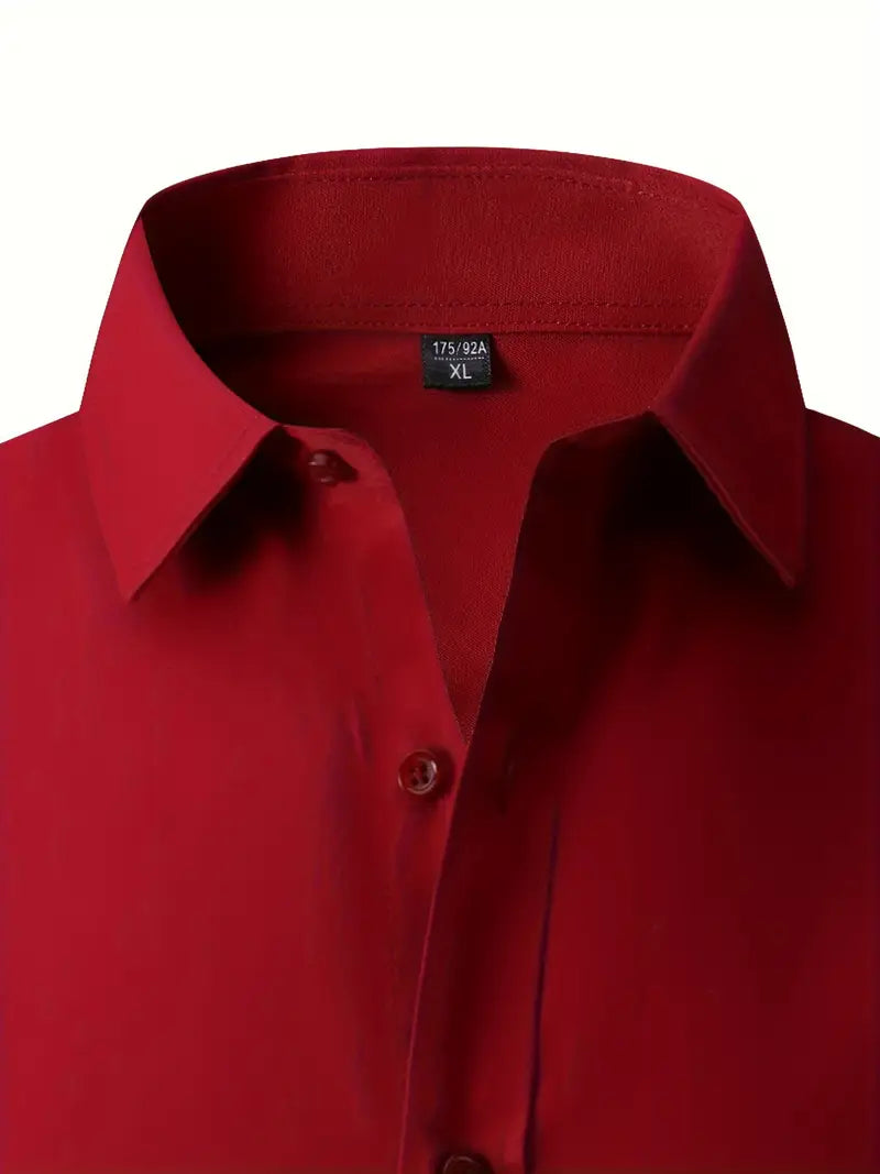 Huber™ | Schlichtes einfarbiges Slim-Fit-Hemd