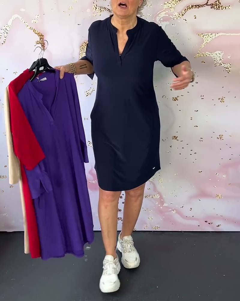 Esser™ | Lässiges Kleid mit V-Ausschnitt