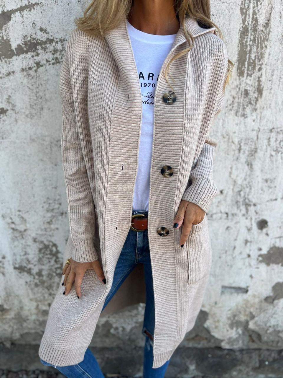Krausner™ | Elegante Lange Strickjacke für Damen