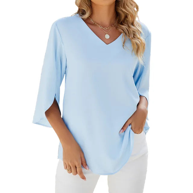 Holtmann™ | Bluse mit V-Ausschnitt