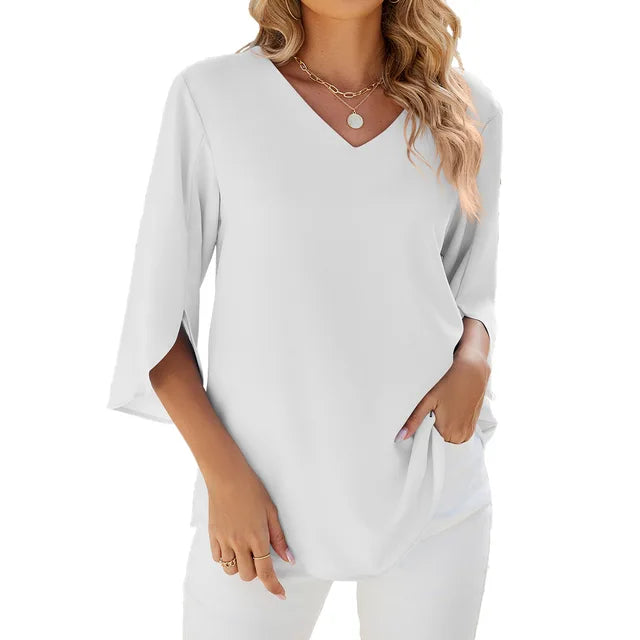 Holtmann™ | Bluse mit V-Ausschnitt