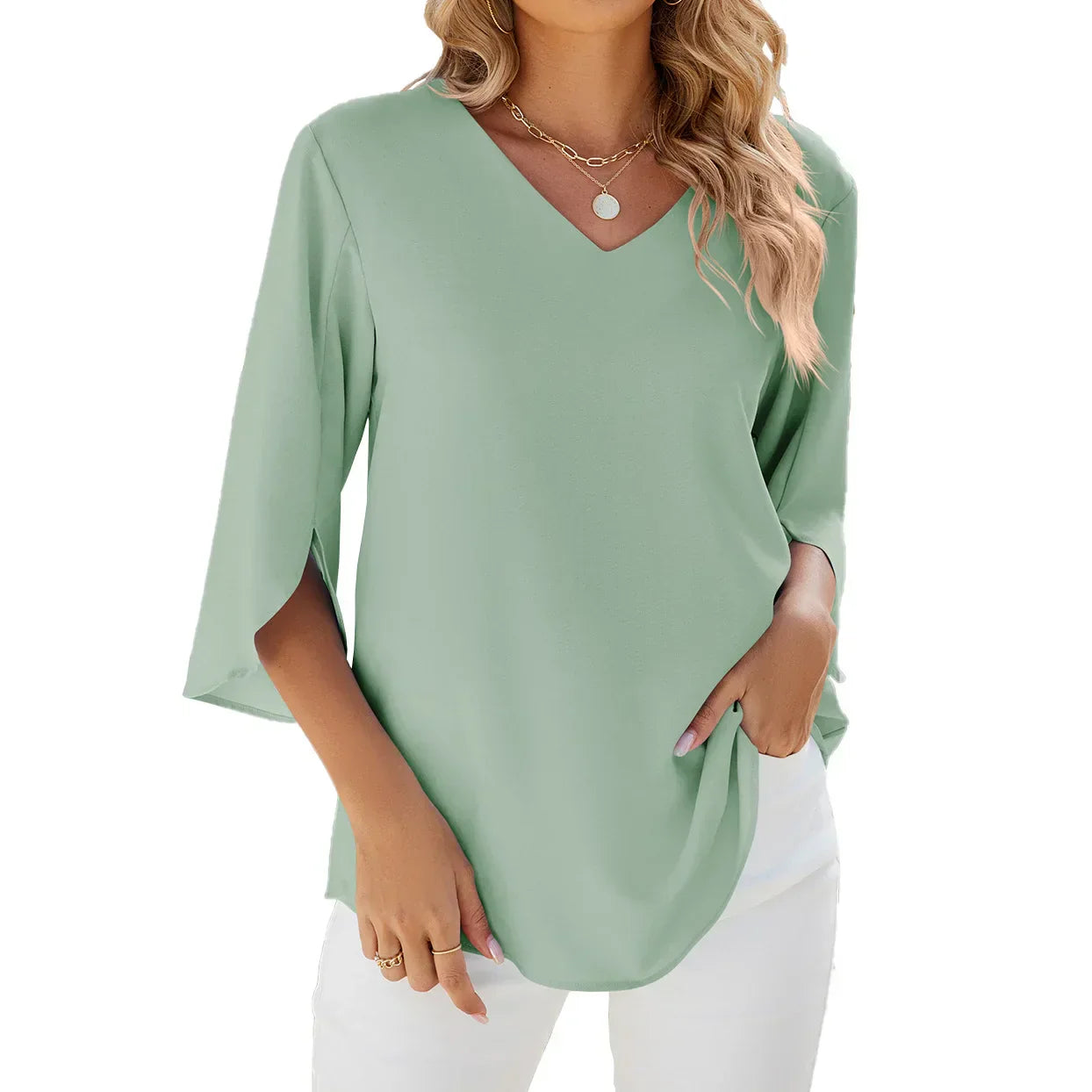 Holtmann™ | Bluse mit V-Ausschnitt