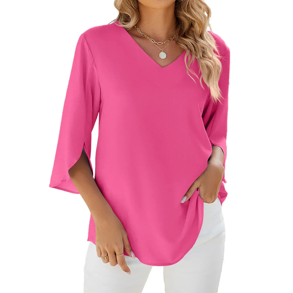 Holtmann™ | Bluse mit V-Ausschnitt