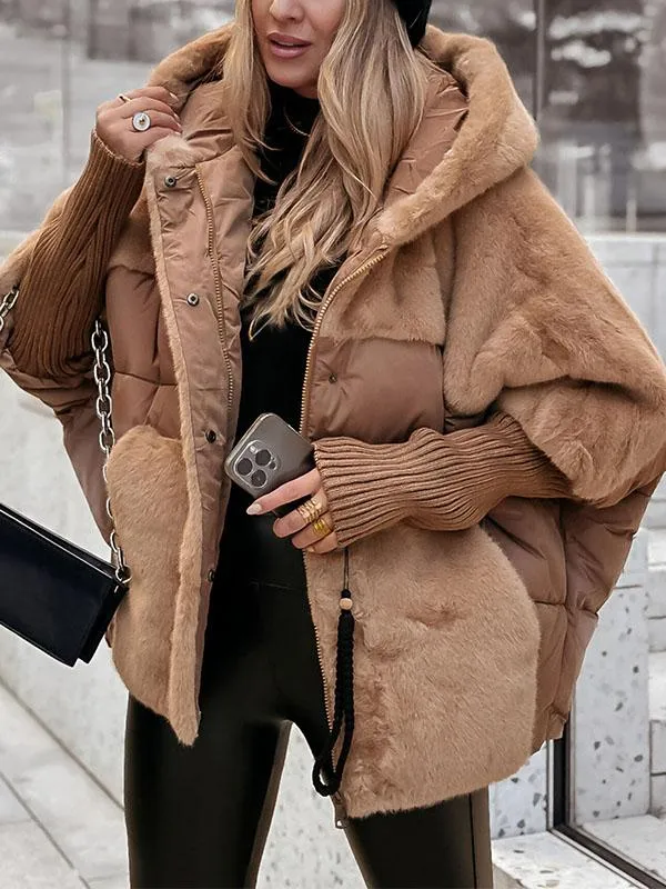 Becker™ | Mehrfarbige Thermojacke mit Kapuze für Damen für den Winter