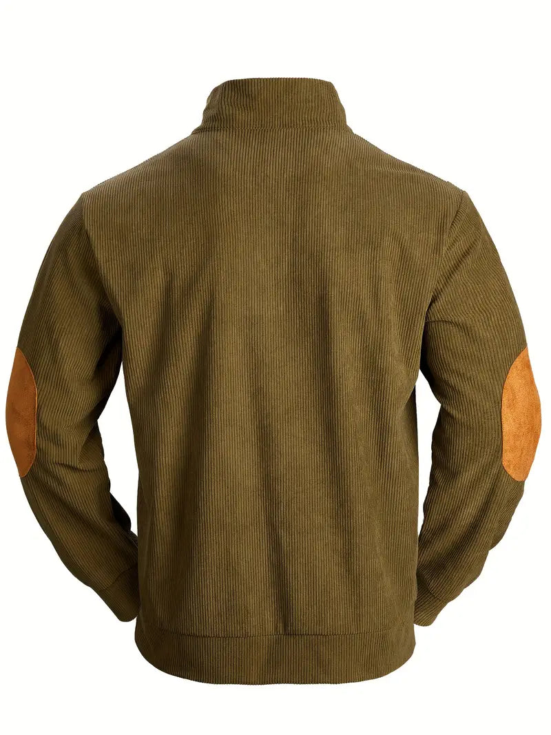 Krieger™ | Klassischer Cordpullover mit Knöpfen & Ellenbogen-Patches