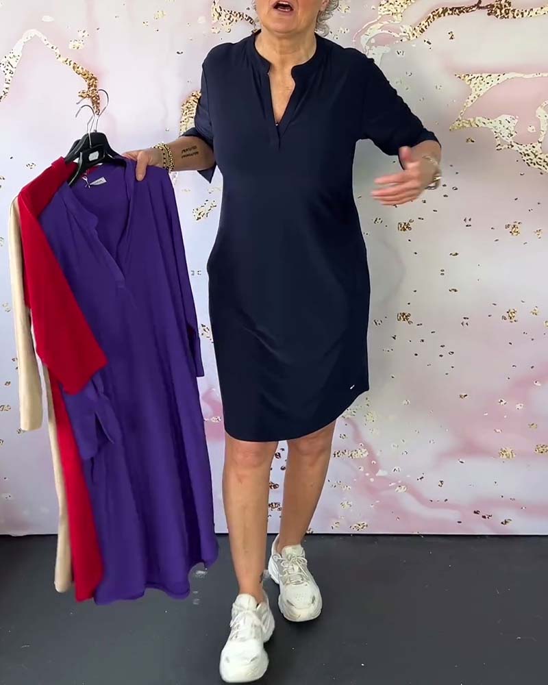 Esser™ | Lässiges Kleid mit V-Ausschnitt