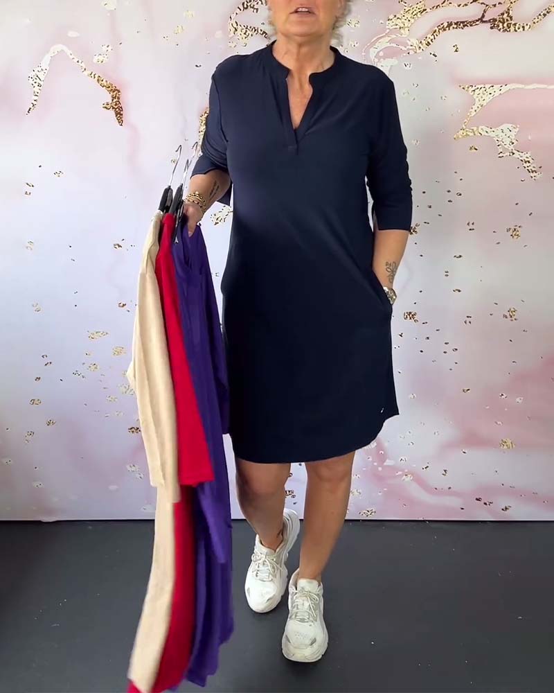 Esser™ | Lässiges Kleid mit V-Ausschnitt